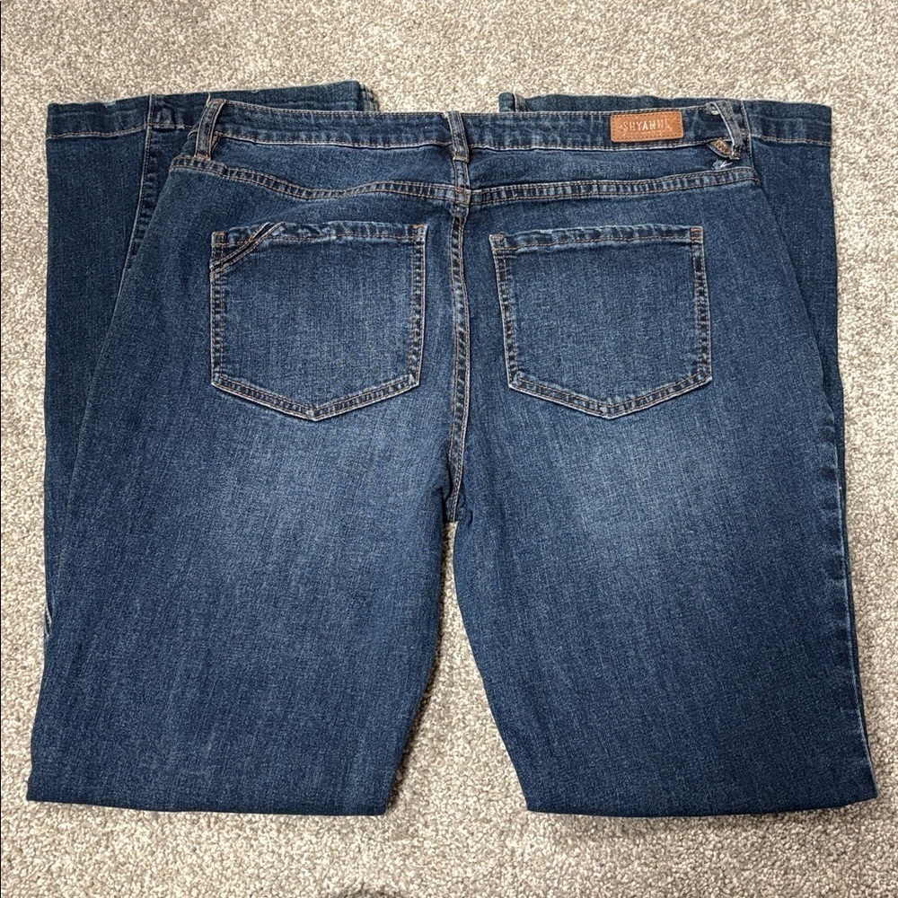 Shyanne Dark Blue Flare Leg Jeans - Picture 4 of 6
